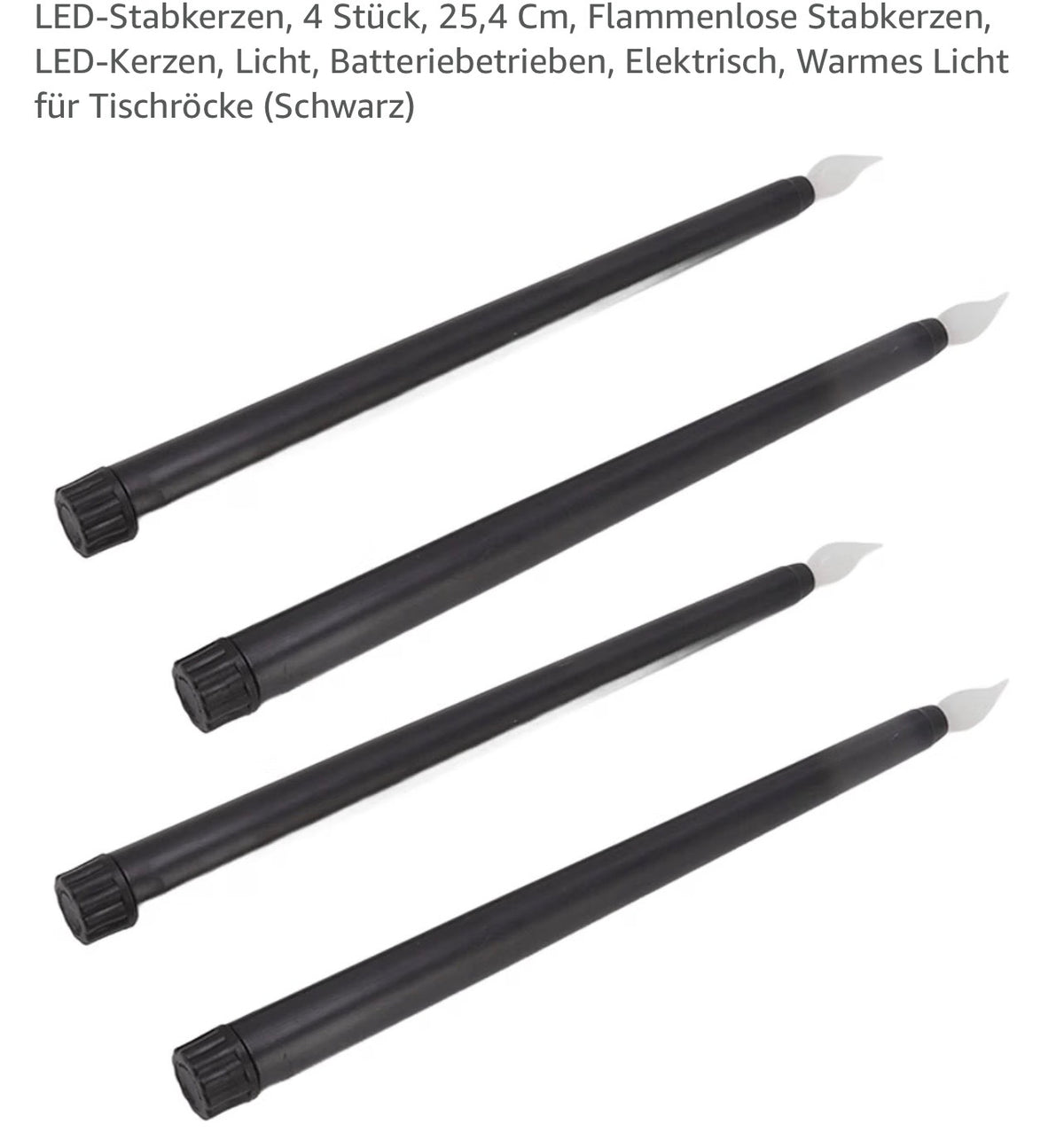 Stabkerze Led 4er-Set in Farbe schwarz
