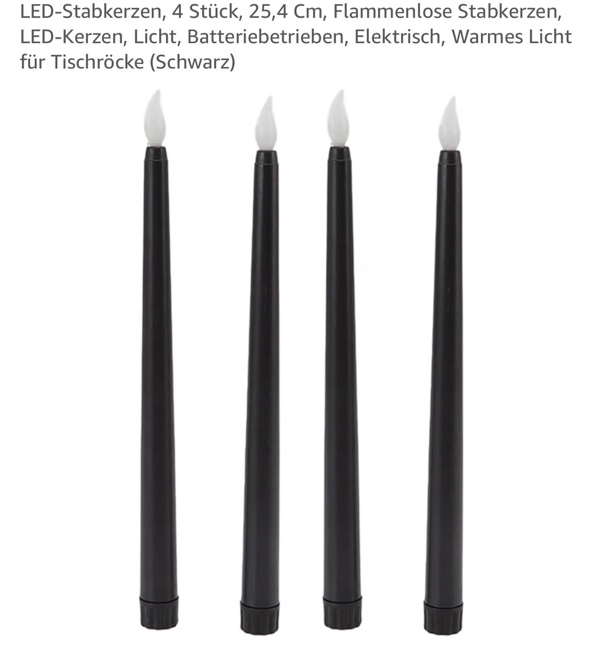 Stabkerze Led 4er-Set in Farbe schwarz